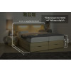 Boxspringbett mit Bettkasten und mit LED Beleuchtung - Modell Barcelona K, alle Größen, alle Farben, Konfigurator