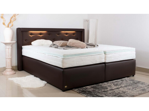 Boxspringbett mit LED Beleuchtung - Modell Paris - alle Größen, alle Farben, Konfigurator