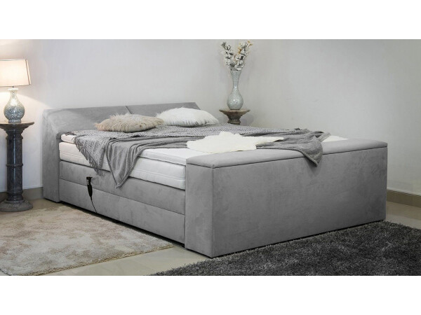 Boxspringbett elektrisch verstellbar (10.000 Newton Leistung je Motor) und mit Kopfteil- und Fußteiltruhe - Modell Dubai GM - alle Größen, alle Farben, Konfigurator