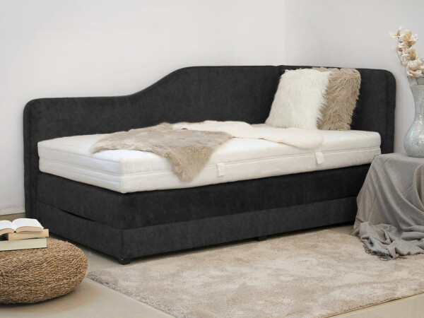 Boxspringbett mit Bettkasten und Seitenwand - Modell Alexandria K mit Seitenteil - alle Größen, alle Farben, Konfigurator