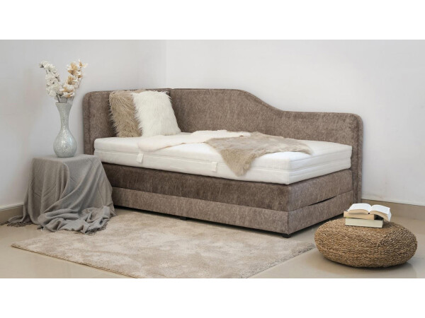 Boxspringbett mit Bettkasten und Seitenwand - Modell Alexandria K mit Seitenteil - alle Größen, alle Farben, Konfigurator