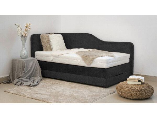 Boxspringbett mit Bettkasten und Seitenwand - Modell Alexandria K mit Seitenteil - alle Größen, alle Farben, Konfigurator