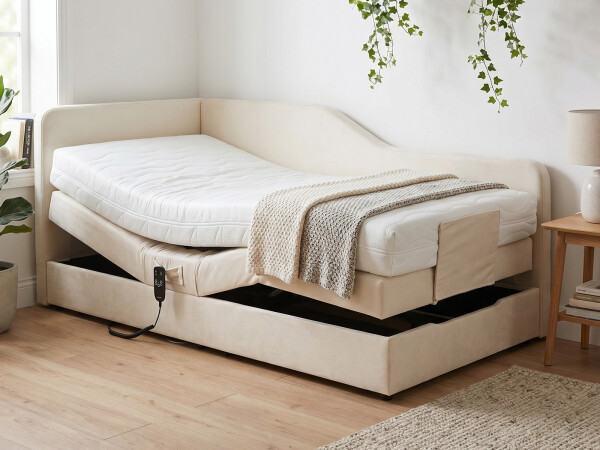 Boxspringbett elektrisch verstellbar (10.000 Newton Leistung je Motor) - Modell Alexandria GM mit Seitenteil - alle Größen, alle Farben, Konfigurator