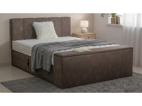 Boxspringbett elektrisch verstellbar (10.000 Newton Leistung je Motor) - Modell Dubai C GM mit Fußtruhe - alle Größen, alle Farben, Konfigurator