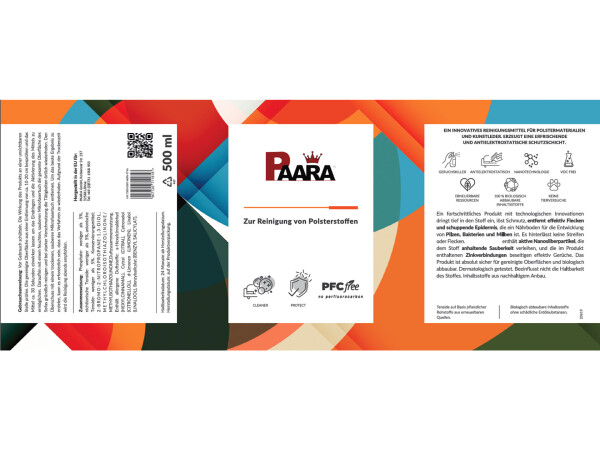 PAARA Reinigungsmittel für Polsterstoffe (für Stoff und Kunstleder geeignet) - Sprayflasche
