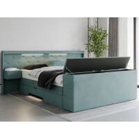 Boxspringbett 160x220 mit Bettkasten und Nachttischen und...