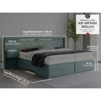 Boxspringbett mit Nachttischen und LED Beleuchtung -...