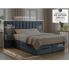 Boxspringbett mit Bettkasten und Nachttischen mit integrierten USB/C Hub und LED Beleuchtung - Modell Mailand K mit Nachttischen - alle Größen, alle Farben, Konfigurator