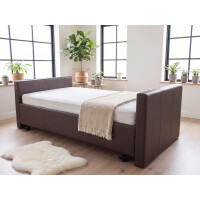 Boxspringbett mit Rahmen und auf Rollen mit...
