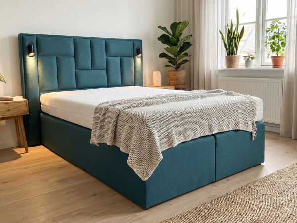 Boxspringbett mit LED-Lampen - Modell Nevada Light - alle Größen, alle Farben, Konfigurator