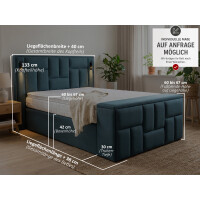 Boxspringbett mit LED-Lampen und Truhe - Modell Nevada...