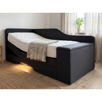 Boxspringbett mit Bettkasten und LED...