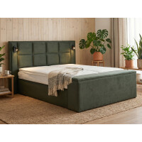 Boxspringbett mit LED Lampen und Truhe - Modell Monaco...