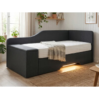 Boxspringbett mit Truhe und LED Fußbodenbeleuchtung...